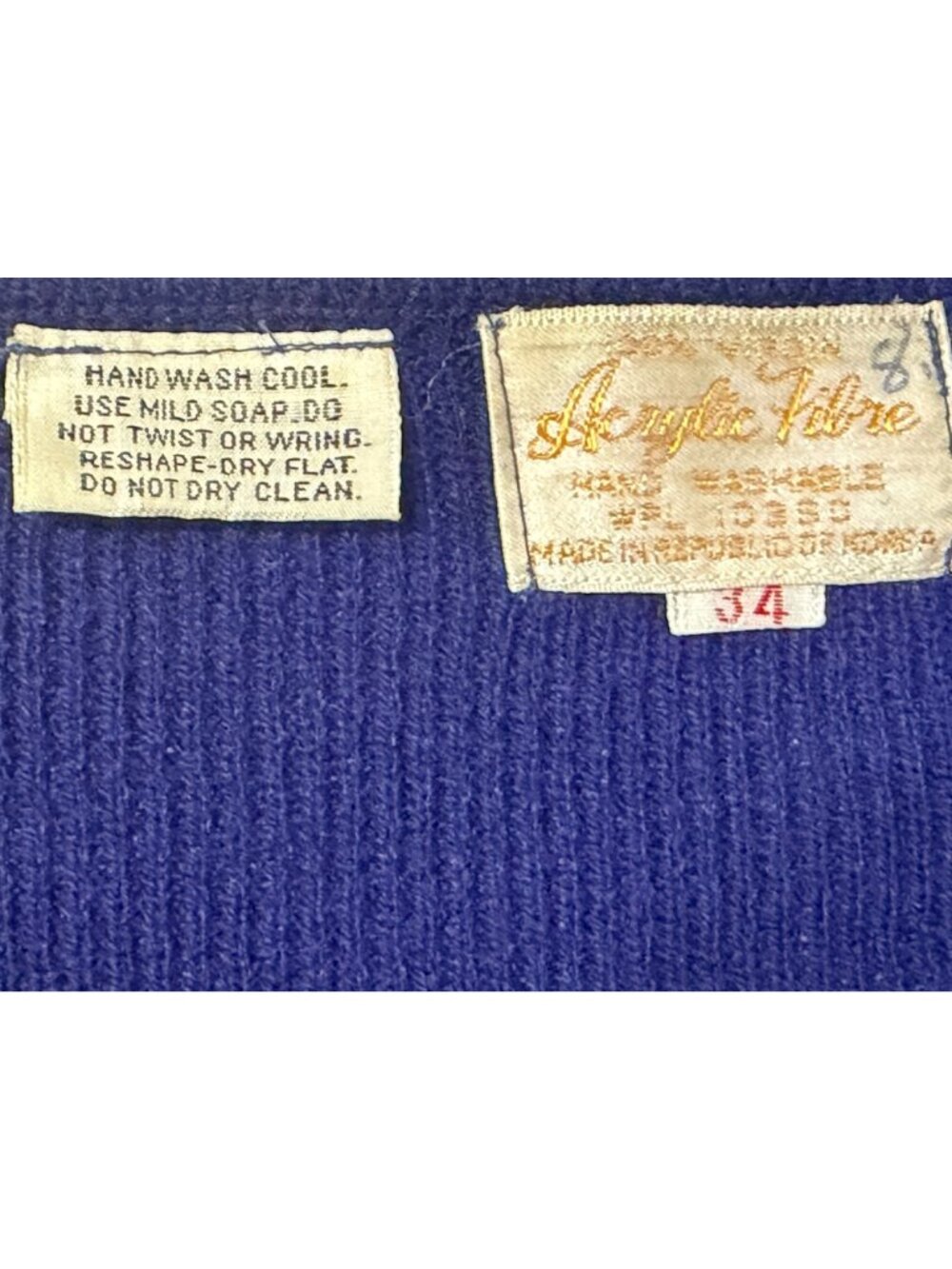 Vintage Virgin Acrylic Fibre Floral Embroidered Sweater WPL 10360 Size S / M - Picture 6 of 6
